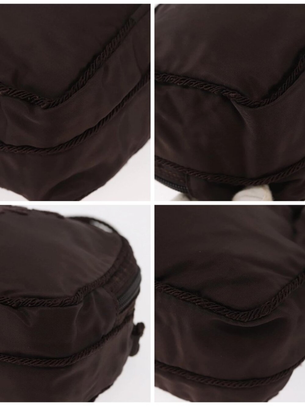 PRADA Shoulder Bag Nylon Brown Gold Auth gh1558 - Picture 14 of 16